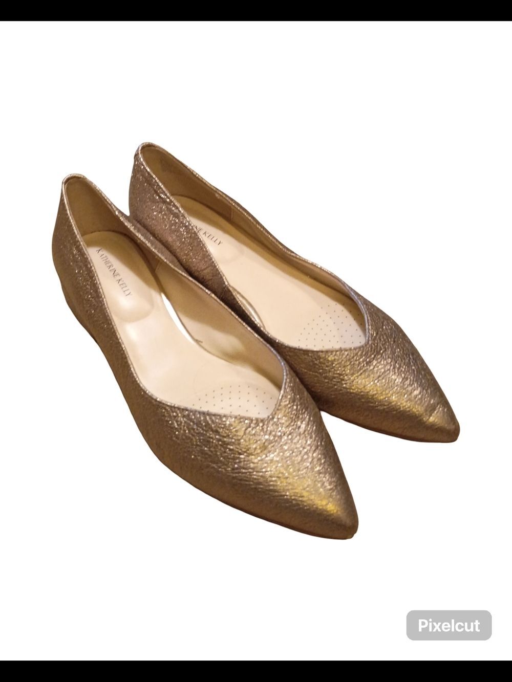Katherine Kelly brand pointed-toe flats in a gold metallic finish - Picture 11 of 16